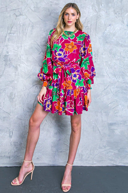 ELEVATED ATTITUDE WOVEN MINI DRESS Flying Tomato