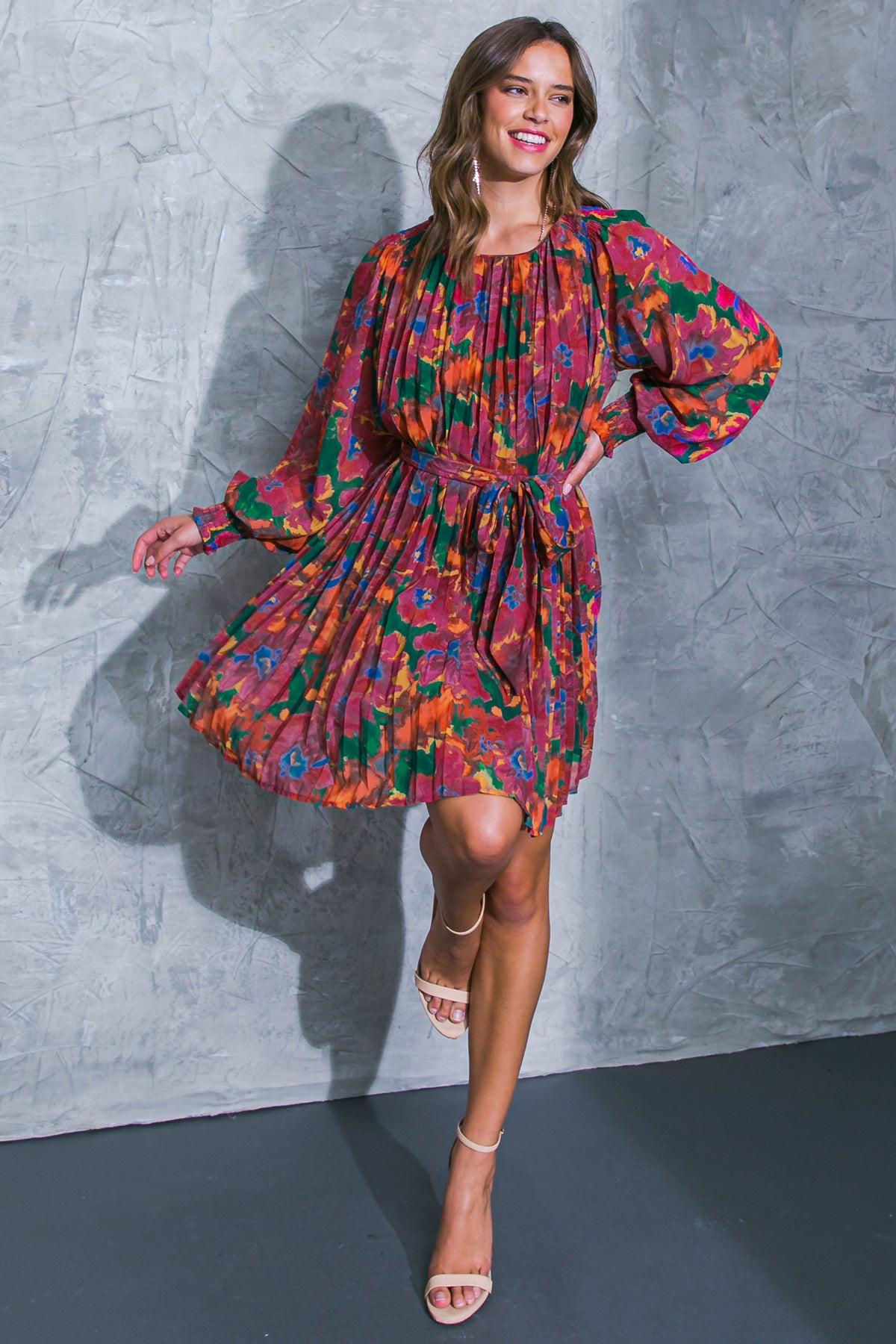 WASHED AWAY WOVEN MINI DRESS Flying Tomato