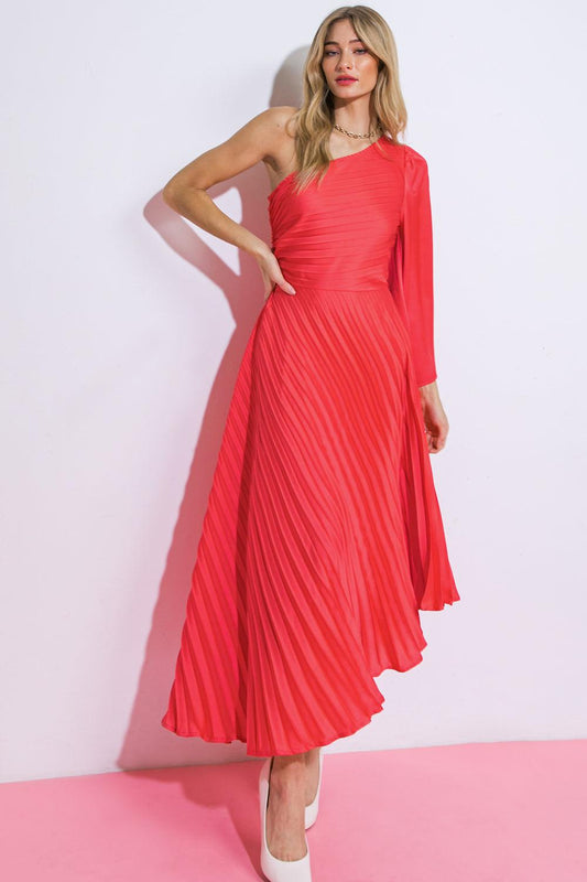 WRITE THIS DOWN WOVEN MIDI DRESS Flying Tomato