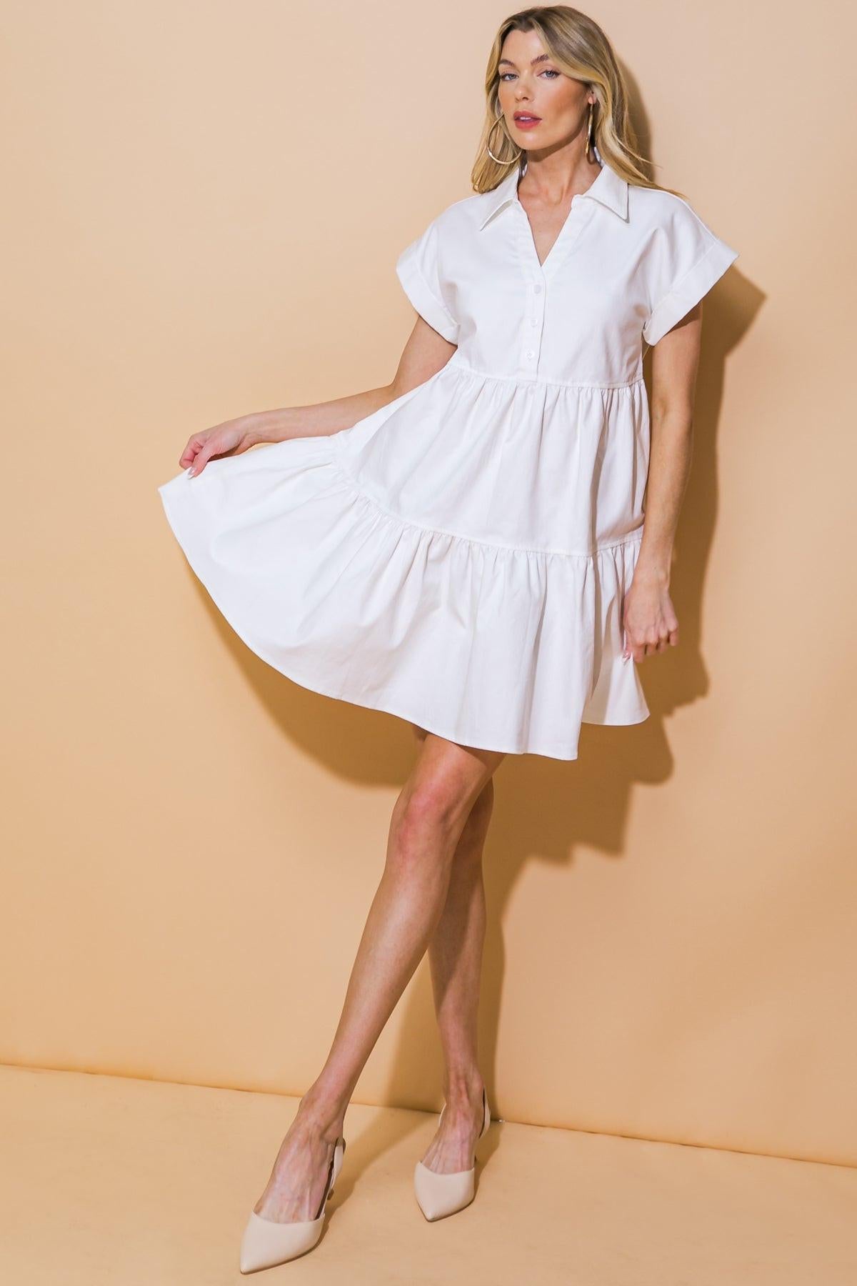 TIMELESS BEAUTY TWILL MINI DRESS Flying Tomato