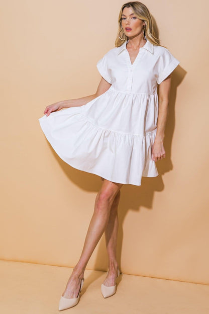TIMELESS BEAUTY TWILL MINI DRESS Flying Tomato