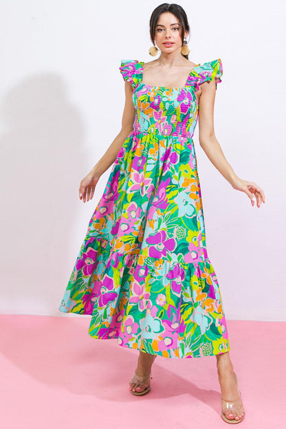 LOVE HAZE WOVEN MIDI DRESS Flying Tomato