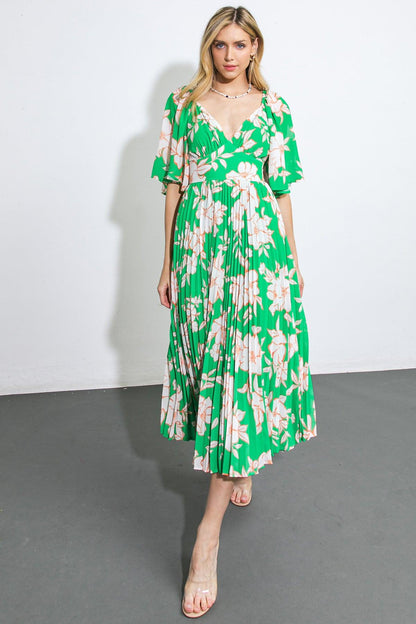 MESSAGE IN A BOTTLE WOVEN MIDI DRESS Flying Tomato