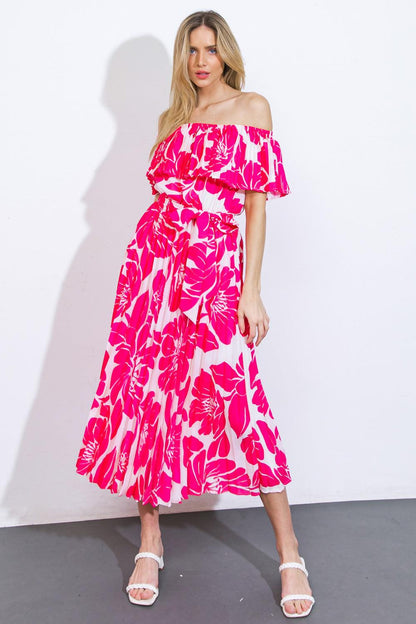 LOVE SCRIPT WOVEN MIDI DRESS Flying Tomato