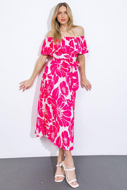 LOVE SCRIPT WOVEN MIDI DRESS Flying Tomato