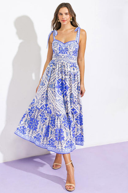 FINDING MY PEACE WOVEN MIDI DRESS Flying Tomato