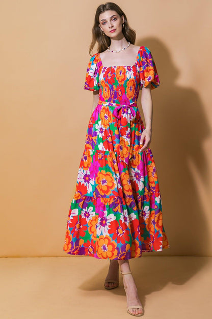 EVERYONE'S DESIRE WOVEN MIDI DRESS Flying Tomato