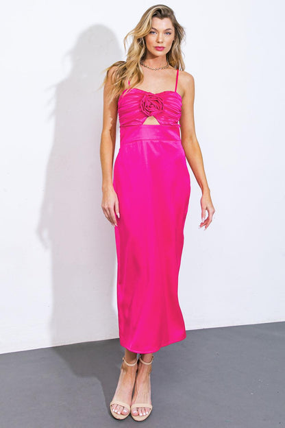 SHE'S GOT WOVEN MIDI DRESS Flying Tomato