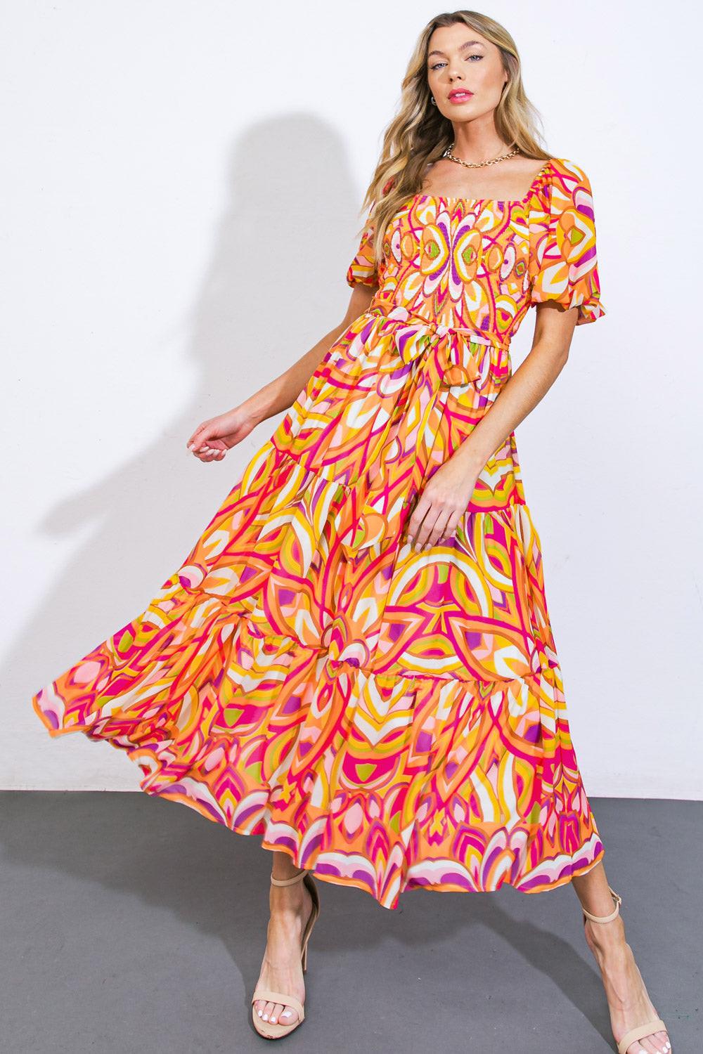 IT'S YOUR PLACE WOVEN MIDI DRESS Flying Tomato
