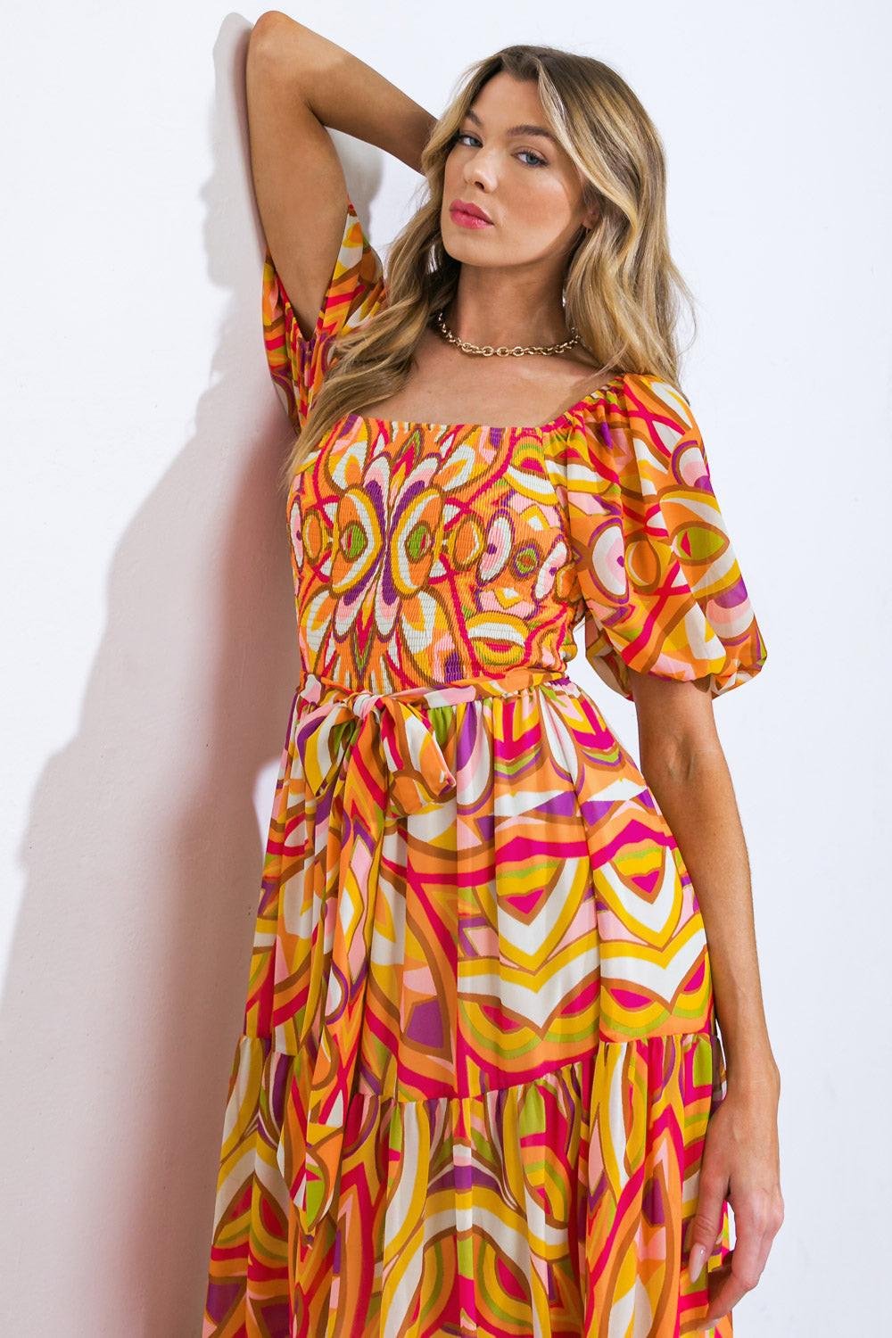 IT'S YOUR PLACE WOVEN MIDI DRESS Flying Tomato