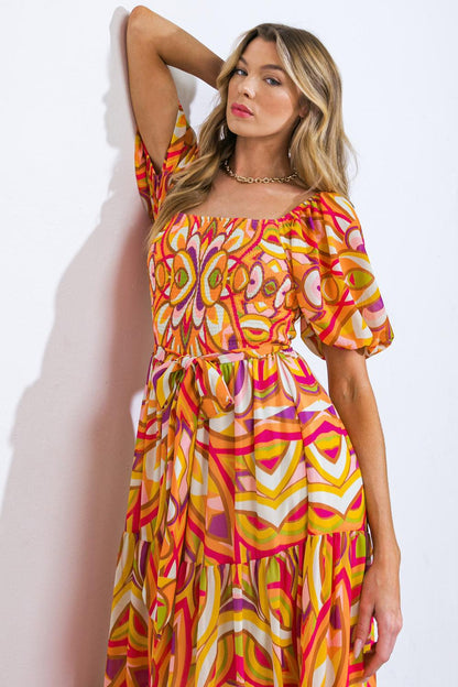 IT'S YOUR PLACE WOVEN MIDI DRESS Flying Tomato
