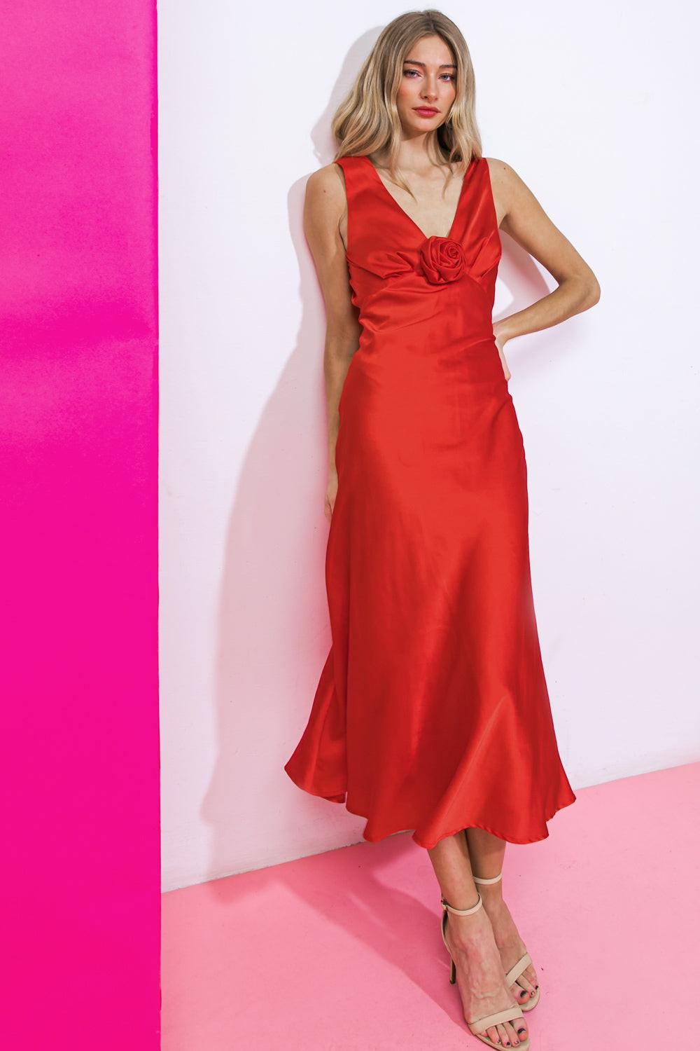 BEYOND WORDS WOVEN MIDI DRESS Flying Tomato