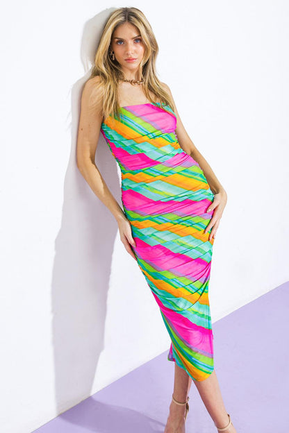 DESIRABLE DESTINATIONS MESH MIDI DRESS Flying Tomato