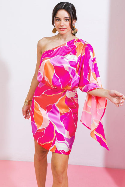 DESERT EXPRESS WOVEN SATIN MINI DRESS Flying Tomato