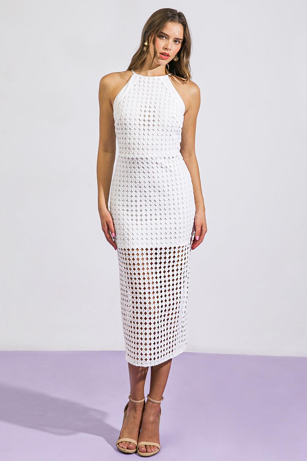 THANKFUL SOUL WOVEN MIDI DRESS Flying Tomato