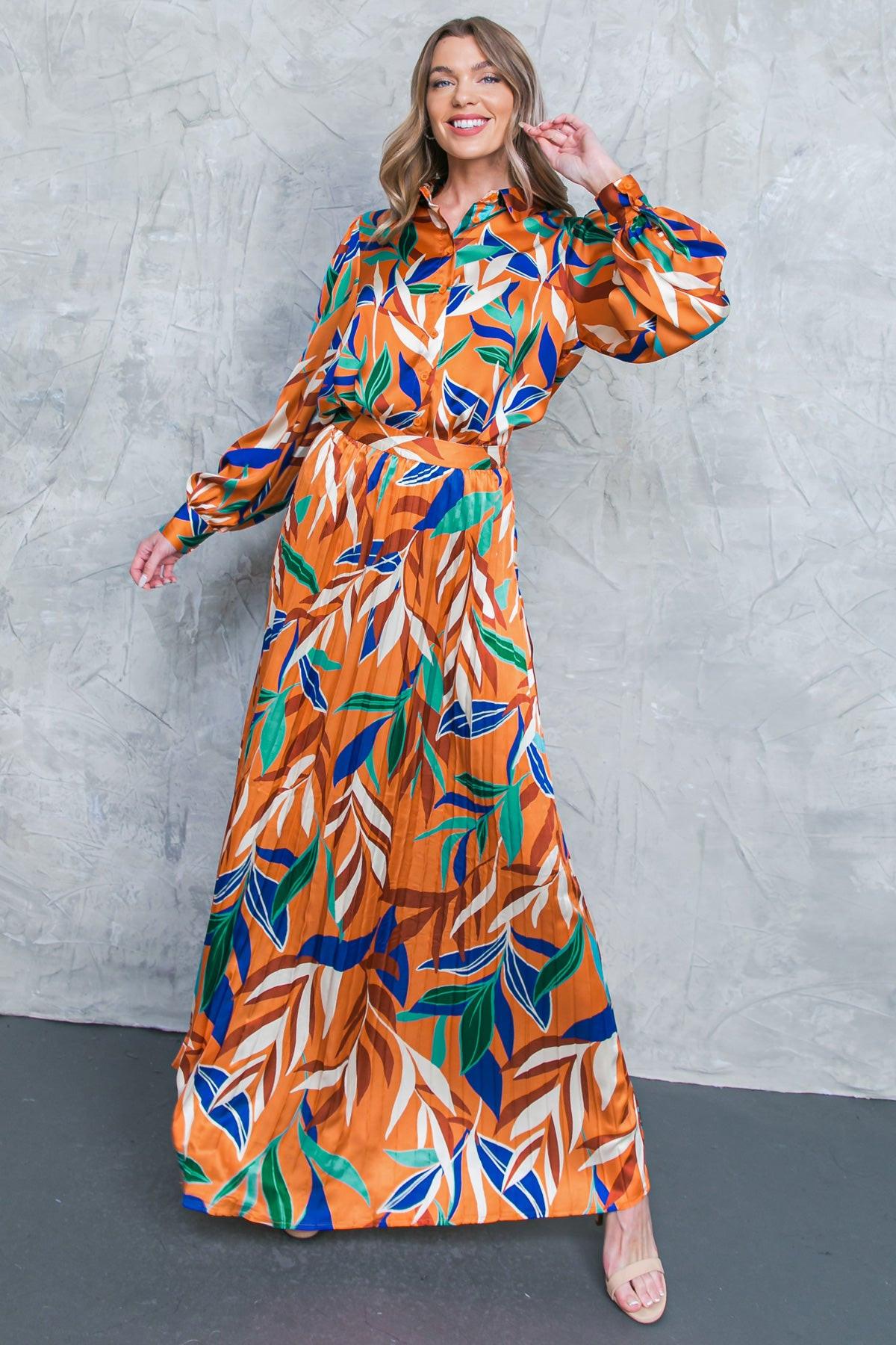 FEELS LIKE FALL WOVEN MAXI SKIRT Flying Tomato