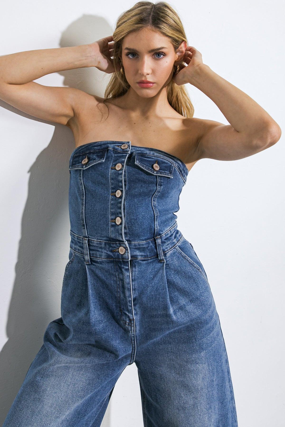 SKY FULL OF STARS DENIM JUMPSUIT Flying Tomato