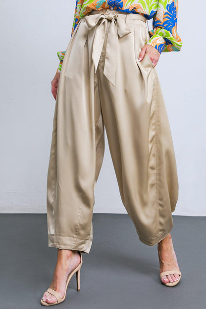 POWERFUL CHARM WOVEN SATIN PANTS Flying Tomato