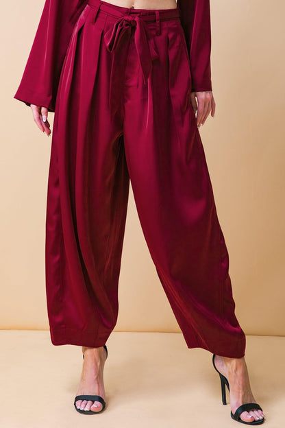 POWERFUL CHARM WOVEN SATIN PANTS Flying Tomato