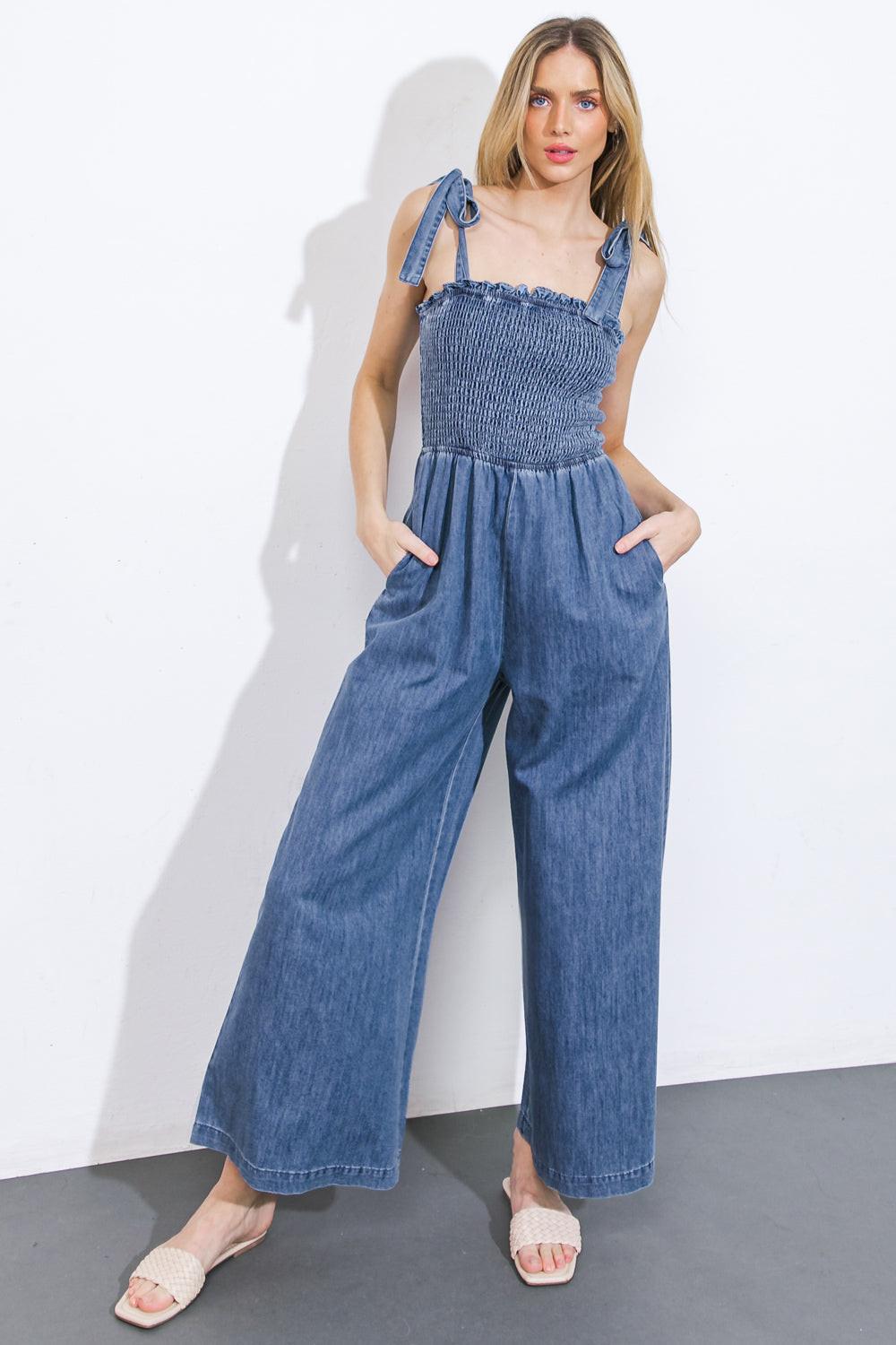 GETTING IT DONE DENIM JUMPSUIT Flying Tomato