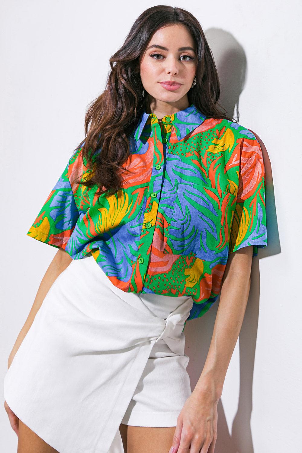 ONE STEP AT A TIME WOVEN TOP Flying Tomato