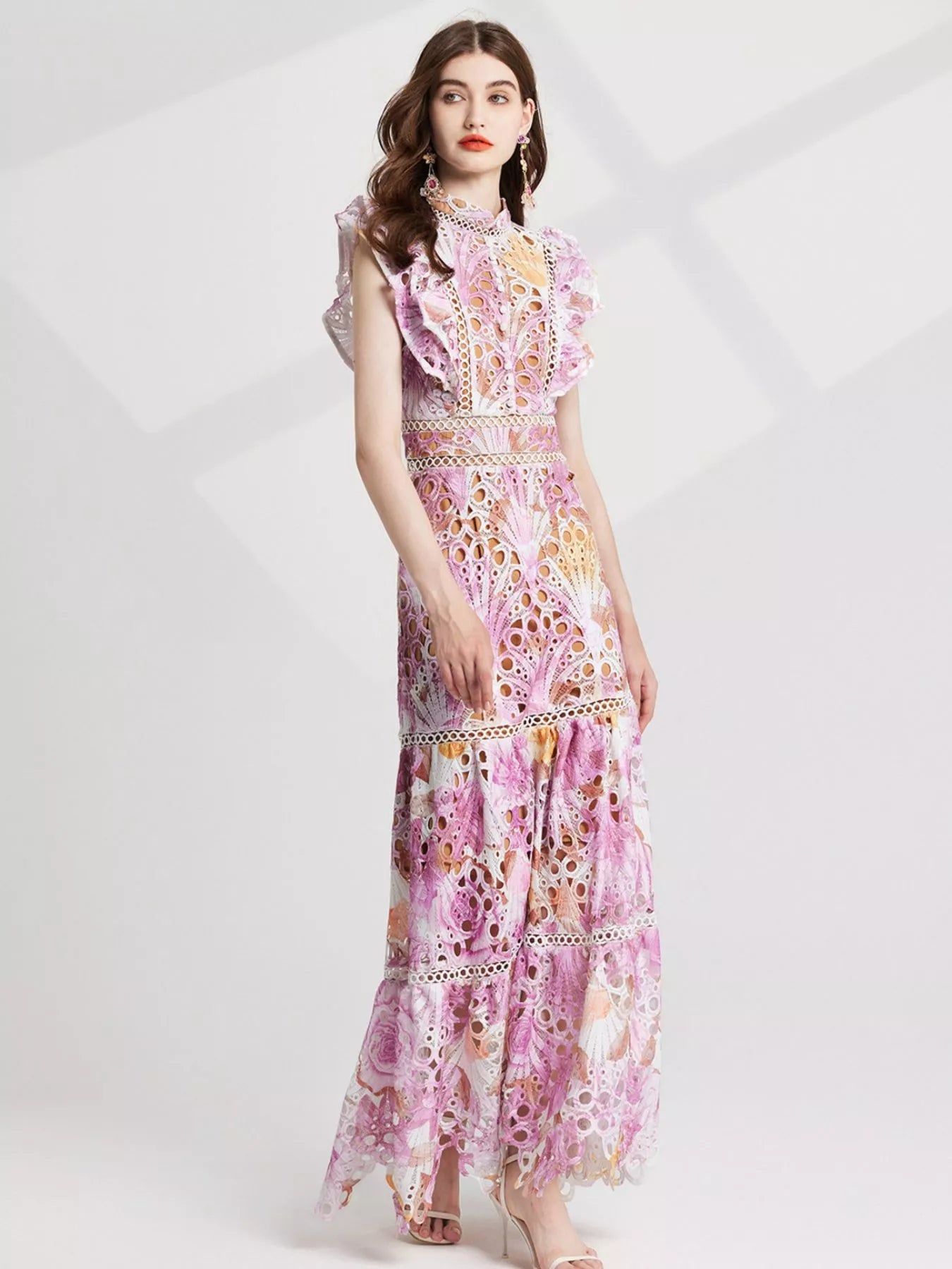 Floral Lace Detail Maxi Dress New Era Fashion LLc