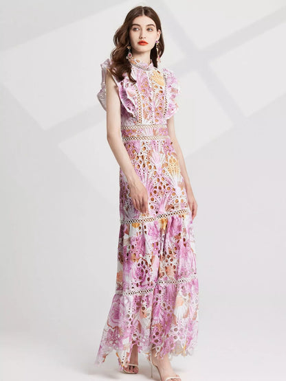 Floral Lace Detail Maxi Dress New Era Fashion LLc