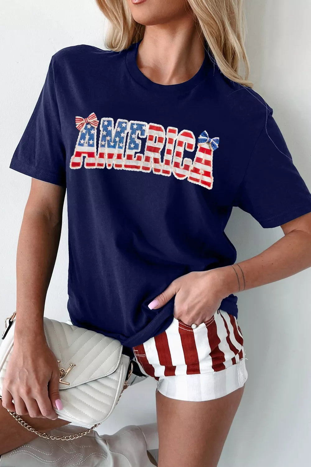 AMERICA Round Neck Relaxed T-Shirt New Era Fashion LLc