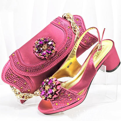 Evening Party With Rhinestone Pointed Toe Shoes Hand Bag Suit See size chart under “more details” The Fashion Celestial