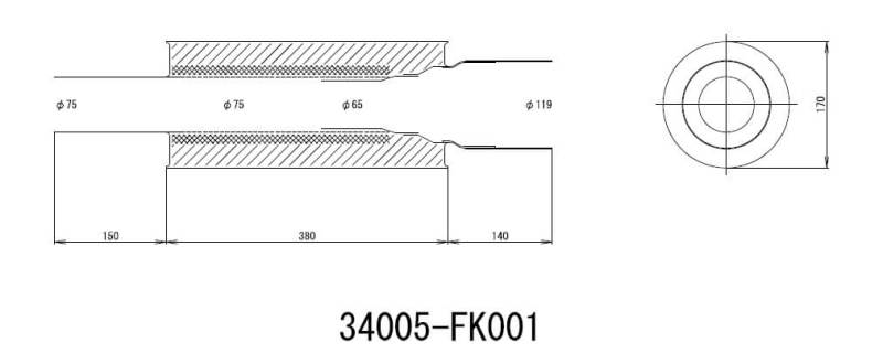 HKS Universal Stainless Hi Power 170mm Titanium Muffler FR SPORT
