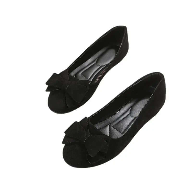 Women's Bow Flat Shoes Plus Size - Suede Casual Gommino SnagBag