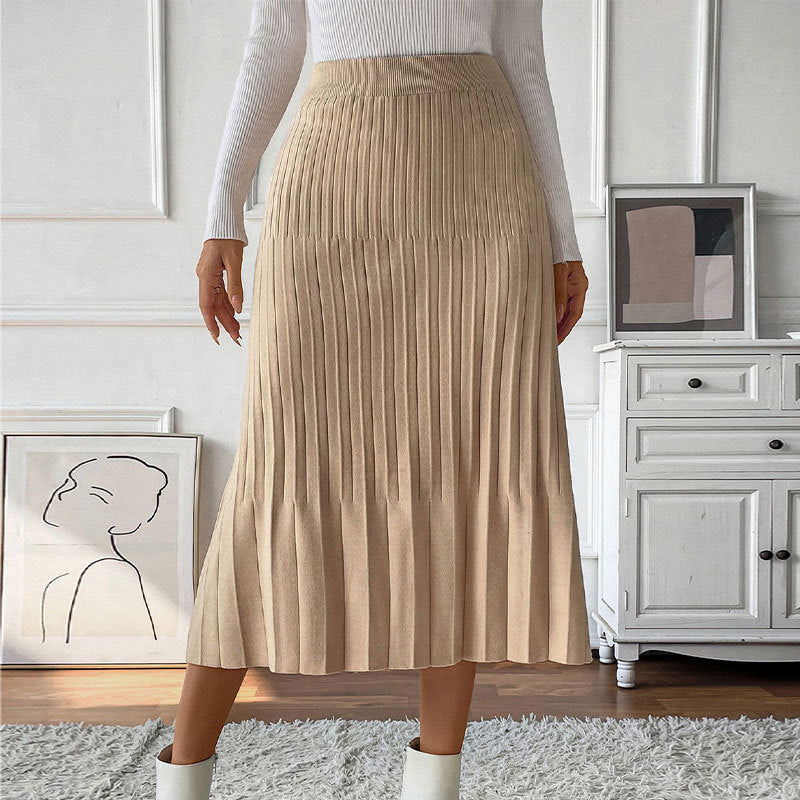 New Pure Color All-matching Slim Fit Women's Skirt Grayceful LLC