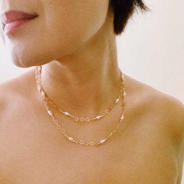 Mini Pearl Mini Star Long Chain Necklace Shop Style & More | Fresh Looks, Everyday Deals & Free Shipping