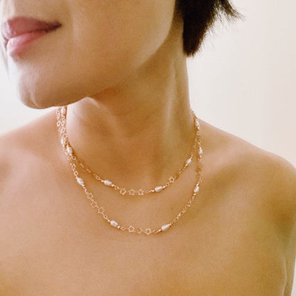 Mini Pearl Mini Star Long Chain Necklace Shop Style & More | Fresh Looks, Everyday Deals & Free Shipping