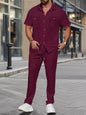 Men's Full Size Casual Short Sleeve Shirt and Pants Set Plus Size New Era Fashion LLc