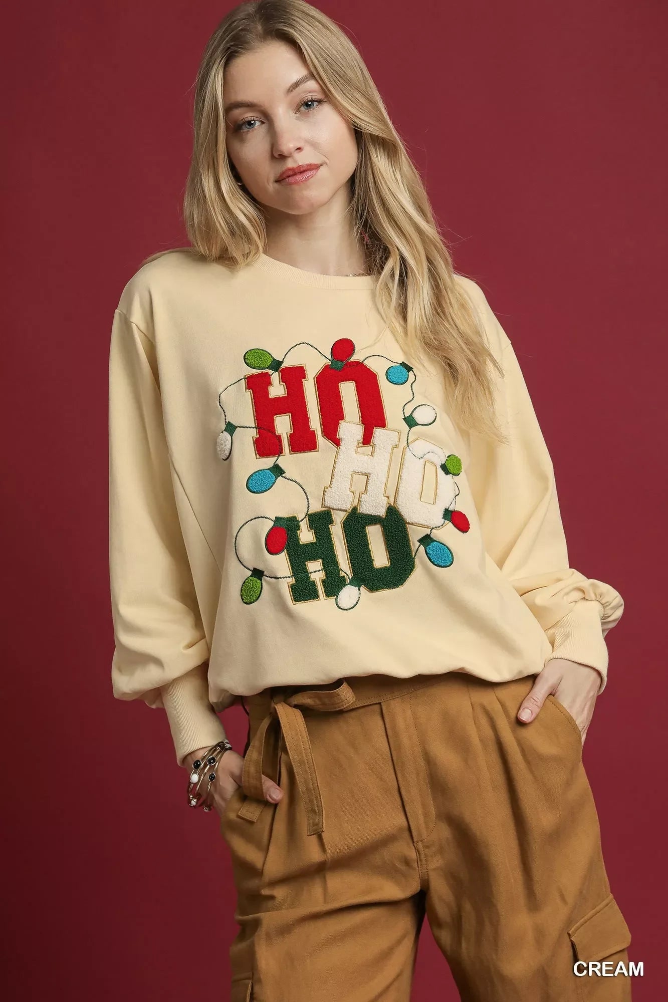 Umgee HO Applique French Terry Sweatshirt West2East Surf