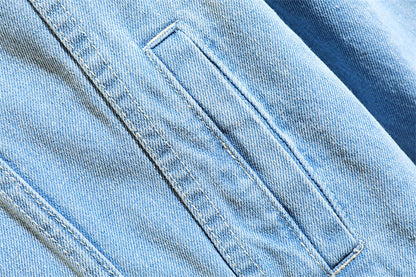 Women's Oversized Washed Denim Jacket – Hooded Loose Korean Style FitiqueFit