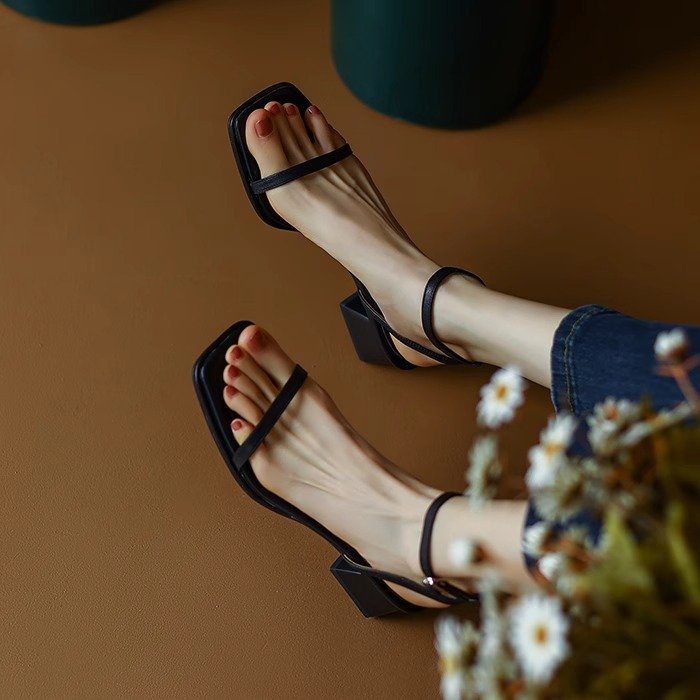 Open Toe Block Heel Buckle Sandals – Versatile Dress Sandal FitiqueFit