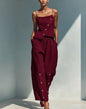 Women's Gold-Buckle Camisole & Pants Two-Piece Set FitiqueFit