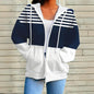 Plus Size Color Block Hoodie – Women’s Casual Zip Sweatshirt FitiqueFit