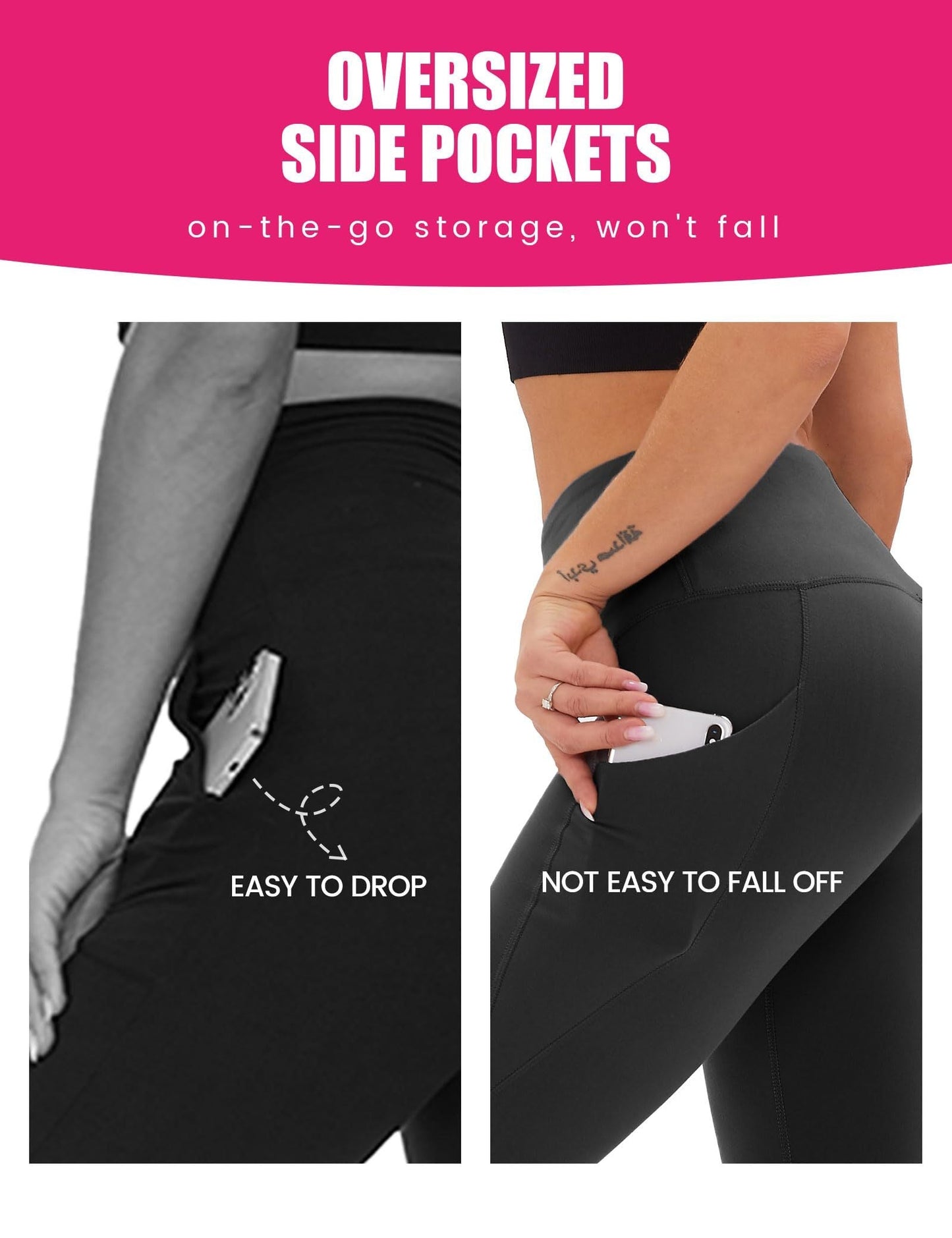 Cropped High-Waisted Yoga Pants with Diagonal Pockets FitiqueFit