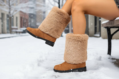 Women’s Chunky Heel Snow Boots – Warm Winter Anti-Slip Ankle Boots FitiqueFit