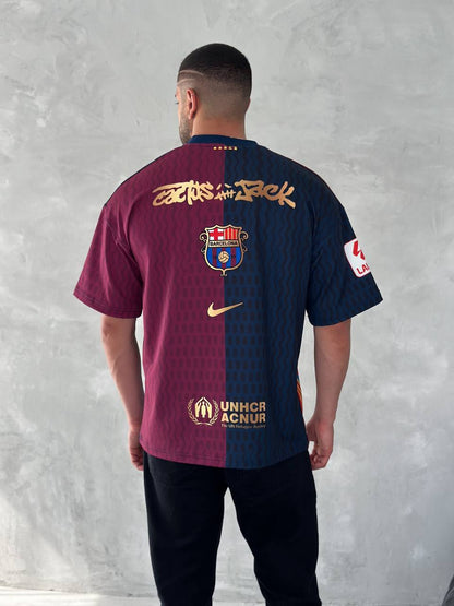 Iconic Fusion Two-Tone Athletic Tee – Oversized Streetwear with Team-Inspired Style Withinblack