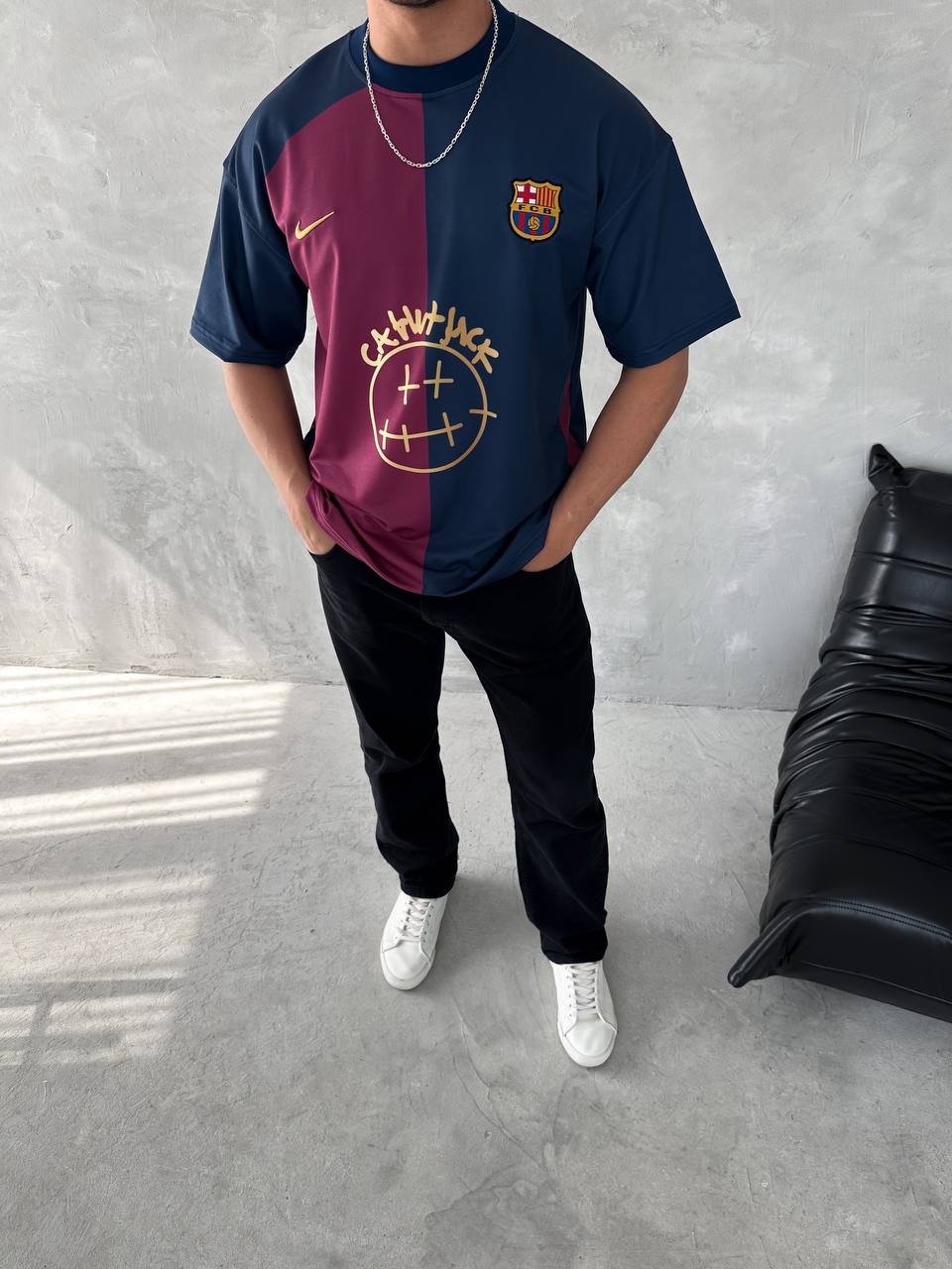 Iconic Fusion Two-Tone Athletic Tee – Oversized Streetwear with Team-Inspired Style Withinblack