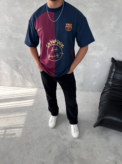 Iconic Fusion Two-Tone Athletic Tee – Oversized Streetwear with Team-Inspired Style Withinblack