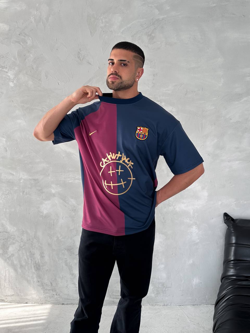 Iconic Fusion Two-Tone Athletic Tee – Oversized Streetwear with Team-Inspired Style Withinblack