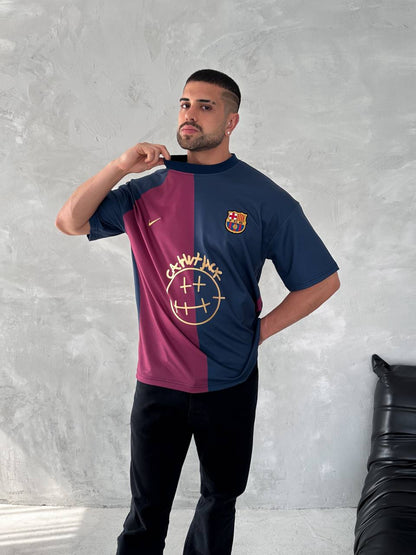 Iconic Fusion Two-Tone Athletic Tee – Oversized Streetwear with Team-Inspired Style Withinblack