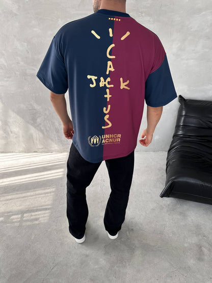 Iconic Fusion Two-Tone Athletic Tee – Oversized Streetwear with Team-Inspired Style Withinblack
