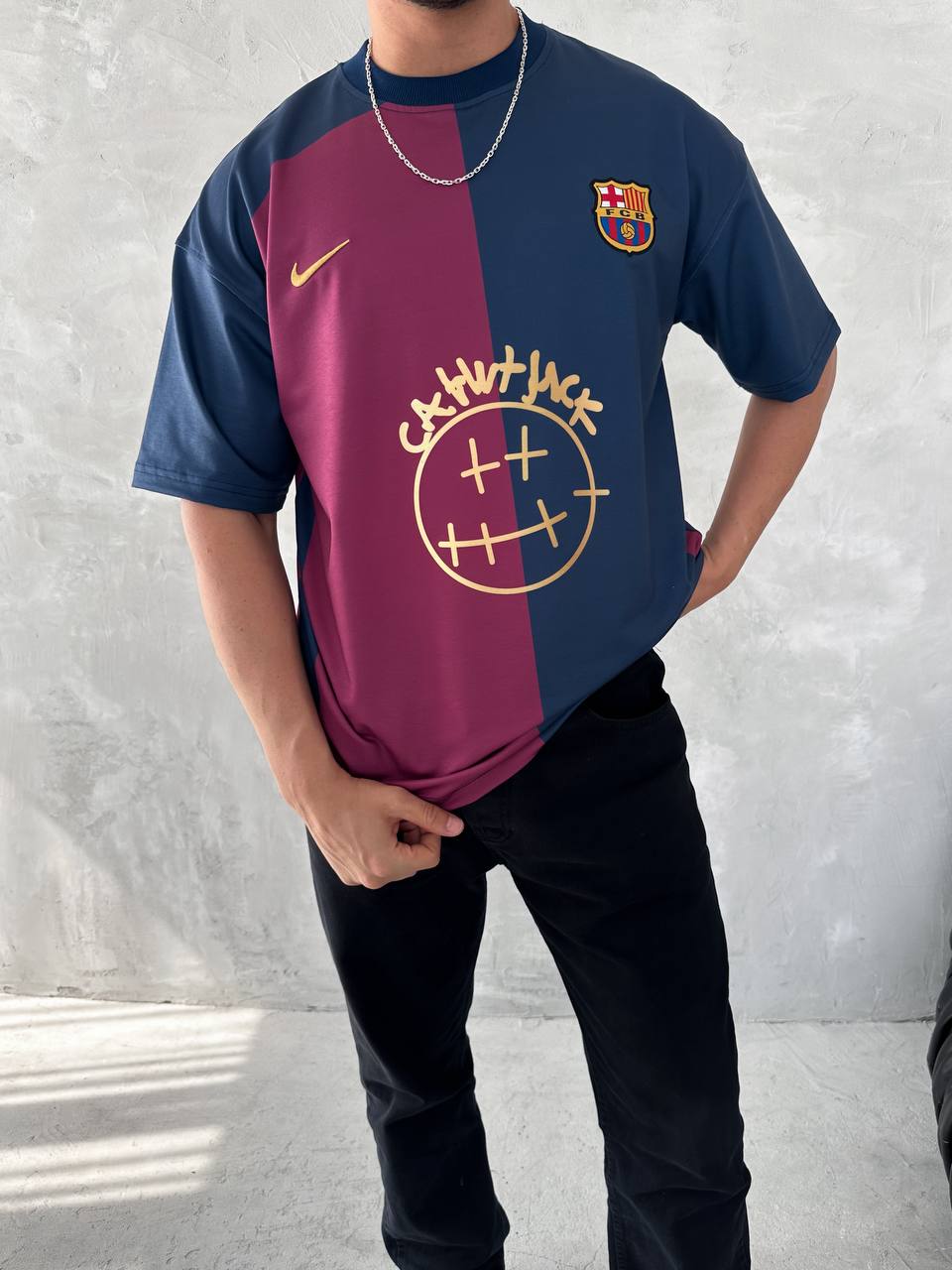 Iconic Fusion Two-Tone Athletic Tee – Oversized Streetwear with Team-Inspired Style Withinblack