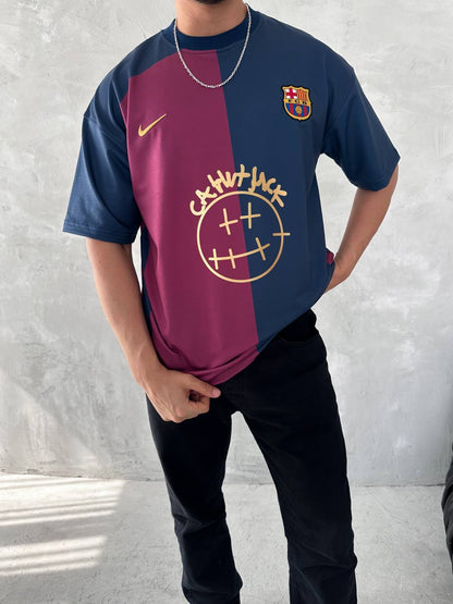 Iconic Fusion Two-Tone Athletic Tee – Oversized Streetwear with Team-Inspired Style Withinblack